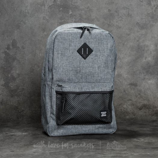 Backpacks Herschel Supply Co. Heritage Backpack Raven Crosshatch Black Rubber Footshop