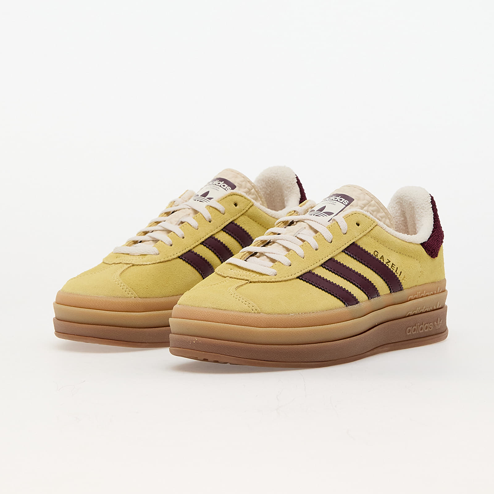 Sapatos de mulher adidas Gazelle Bold W Almost Yellow/ Maroon/ Wonder White