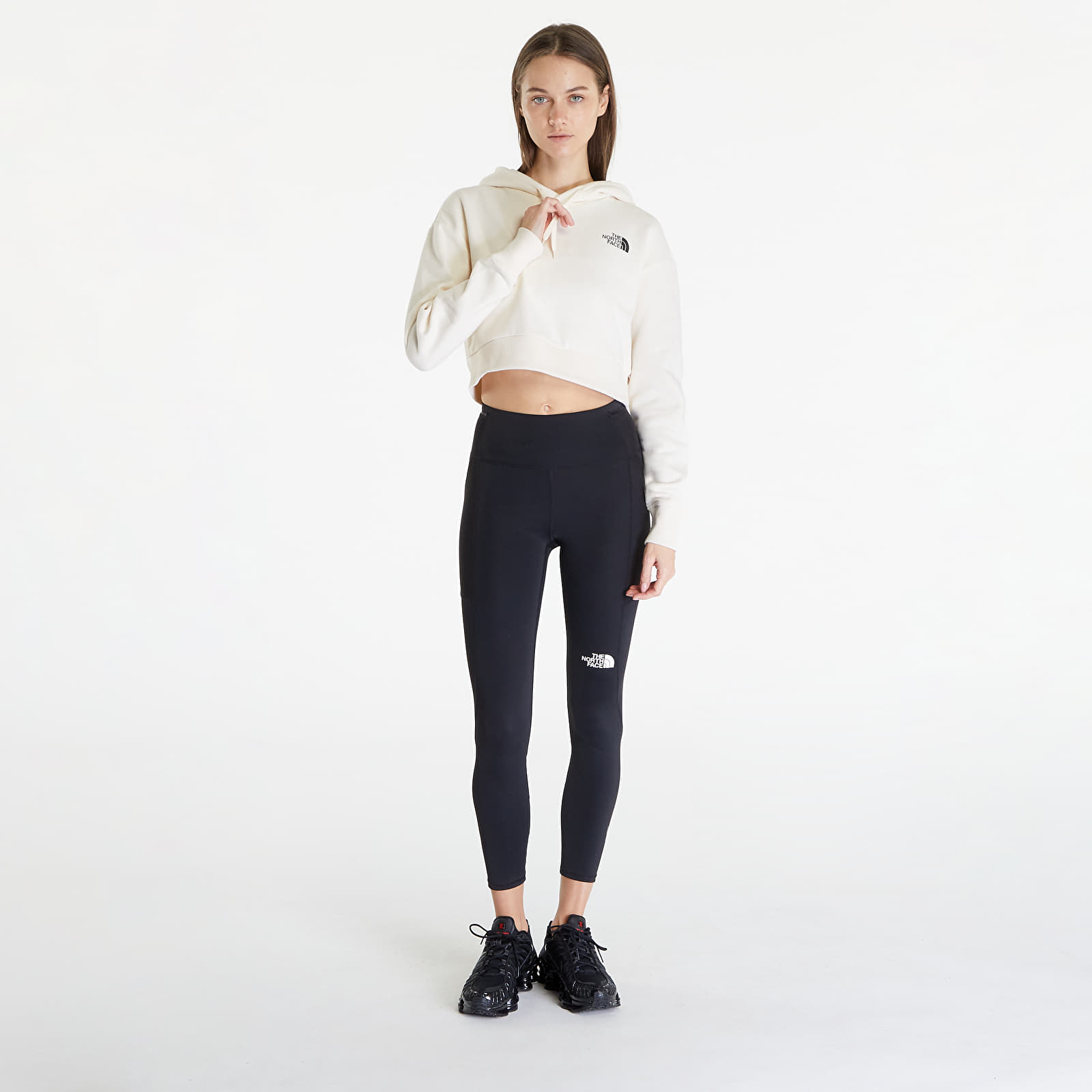 Puloverji   The North Face Trend Cropped Fleece Hoodie White Dune