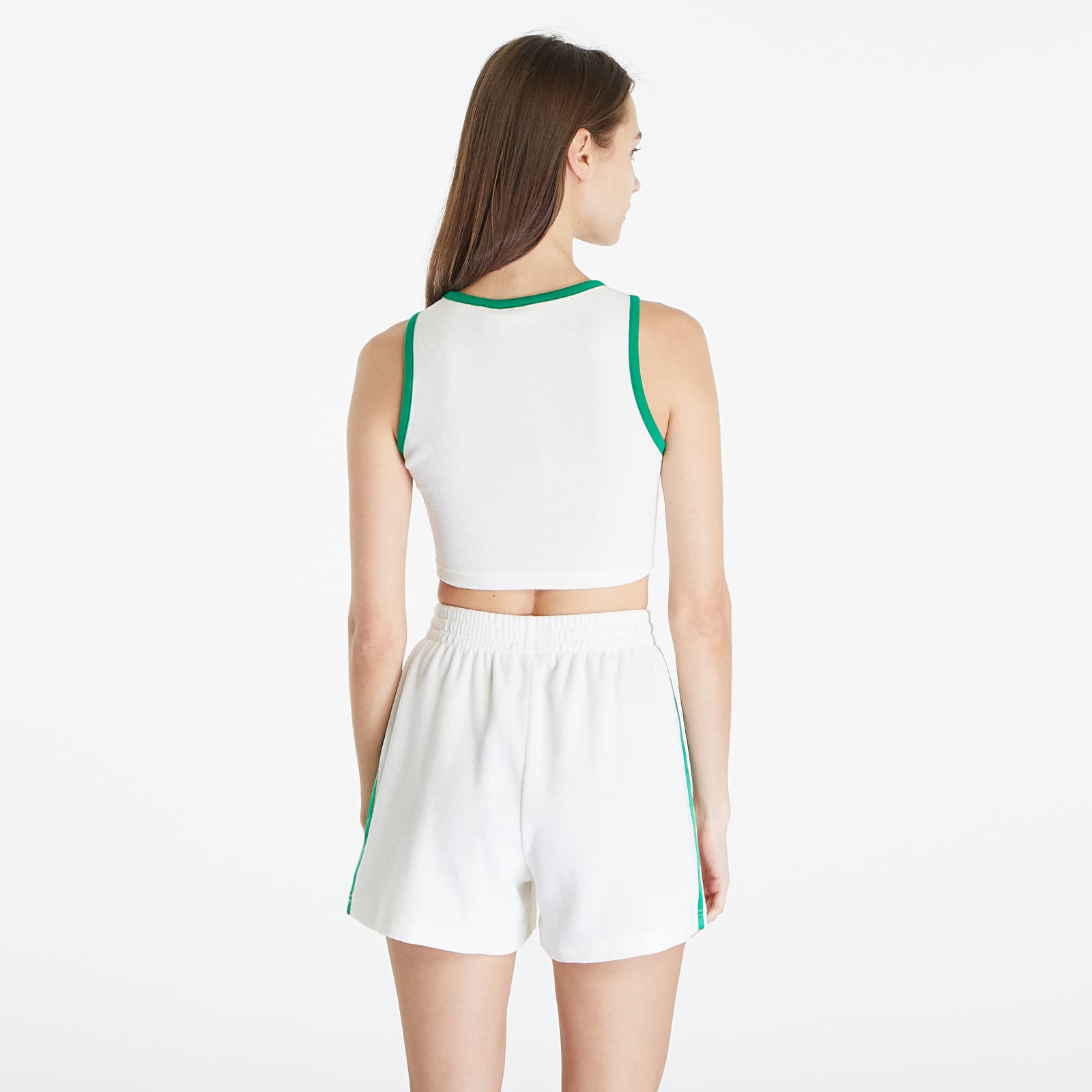 Leibchen adidas Terry Crop Tank Off White
