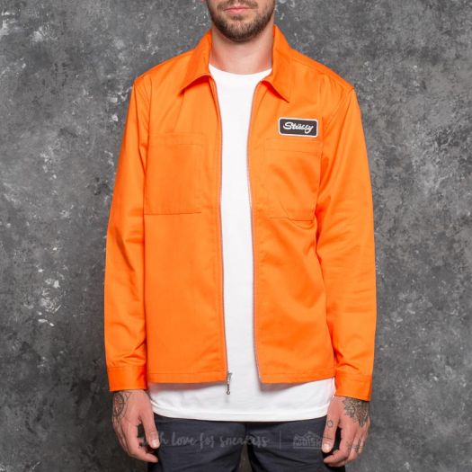 Jackets Stussy Full Zip Work Longsleeve Shirt Orange Footshop