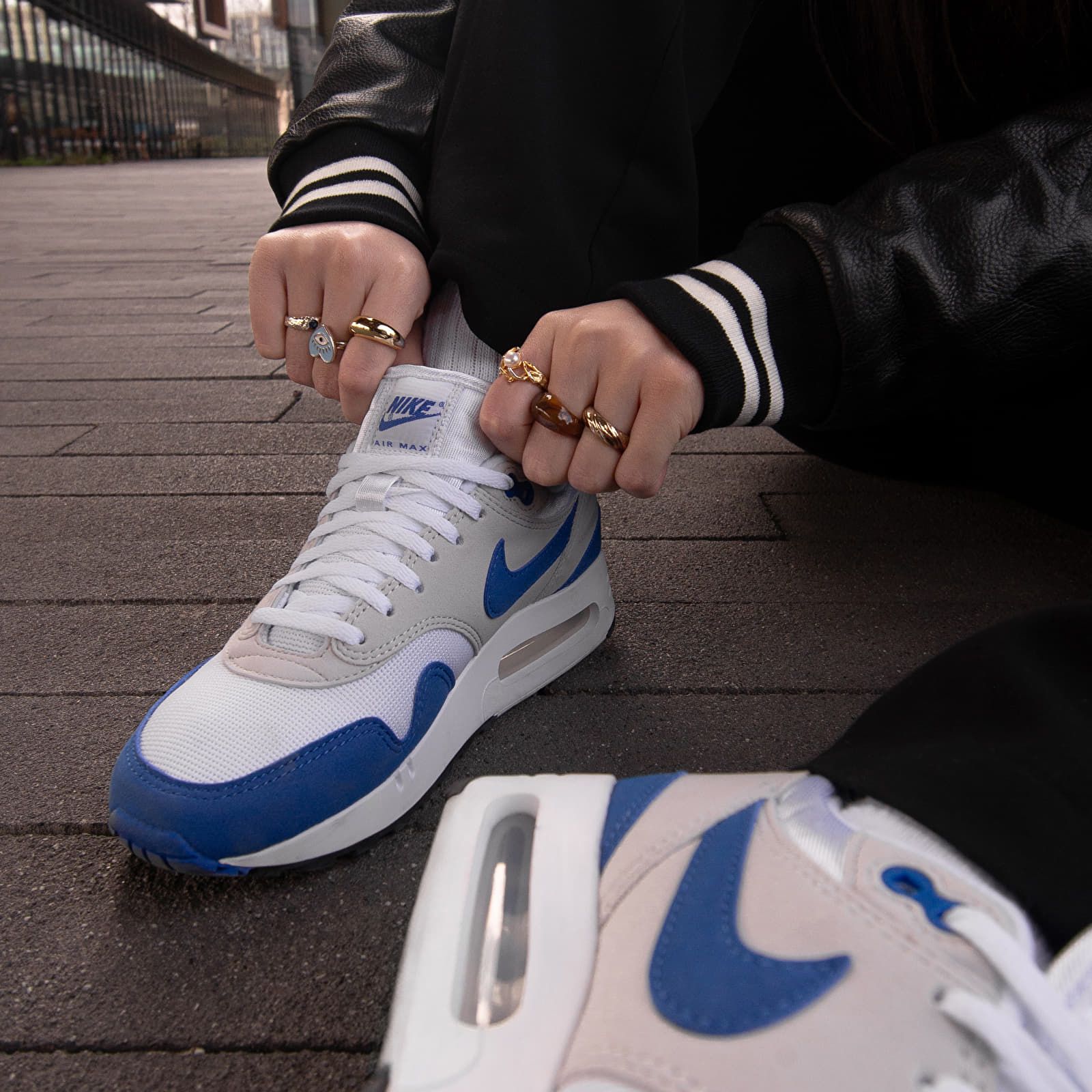 Buty damskie Nike Air Max 1 86 Premium White Royal Blue Lt Neutral Grey Black Footshop
