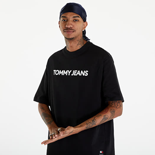 T shirts Tommy Jeans Logo Oversized Fit T Shirt Black Footshop