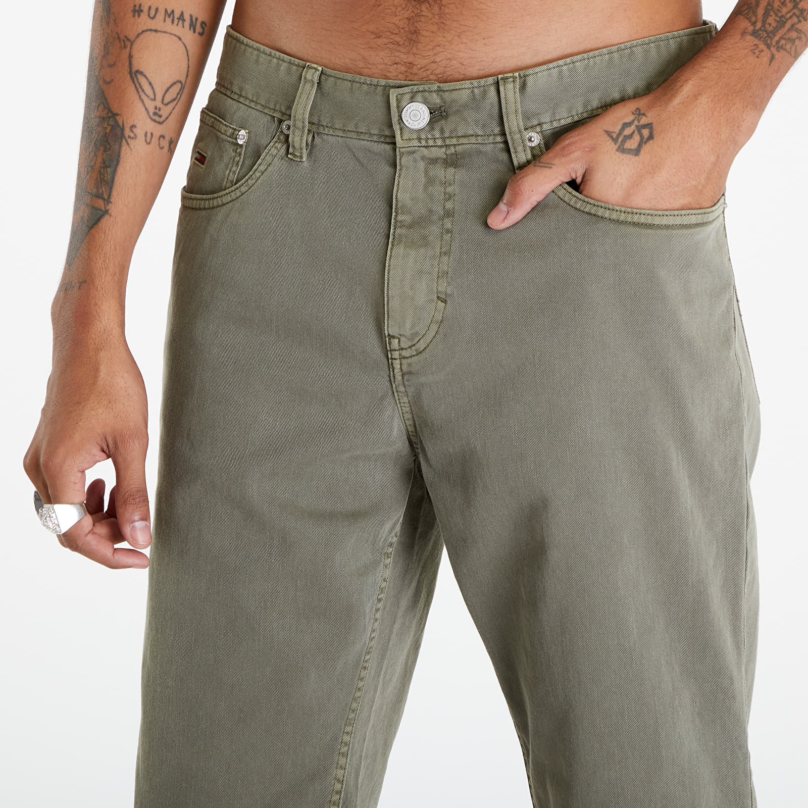 Szorty Tommy Jeans Ryan Garment Dye Shorts Drab Olive Green