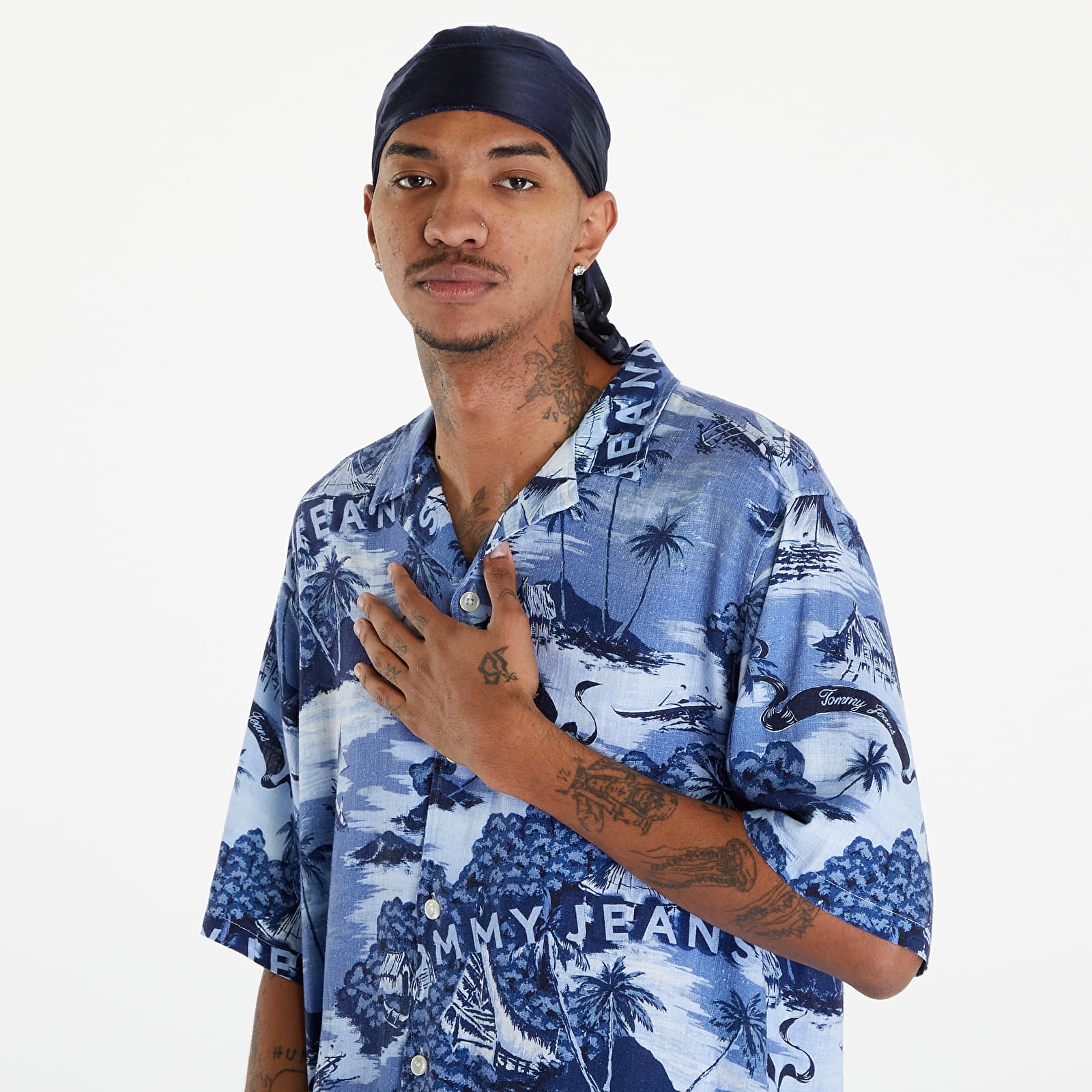 Hemden Tommy Jeans Hawaiian Print Camp Collar Short Sleeve Shirt Hawaiian Aop