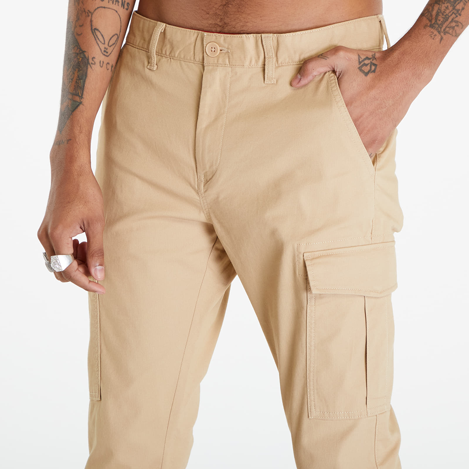 Džíny a kalhoty Tommy Jeans Austin Lightweight Cargo Pants Tawny Sand