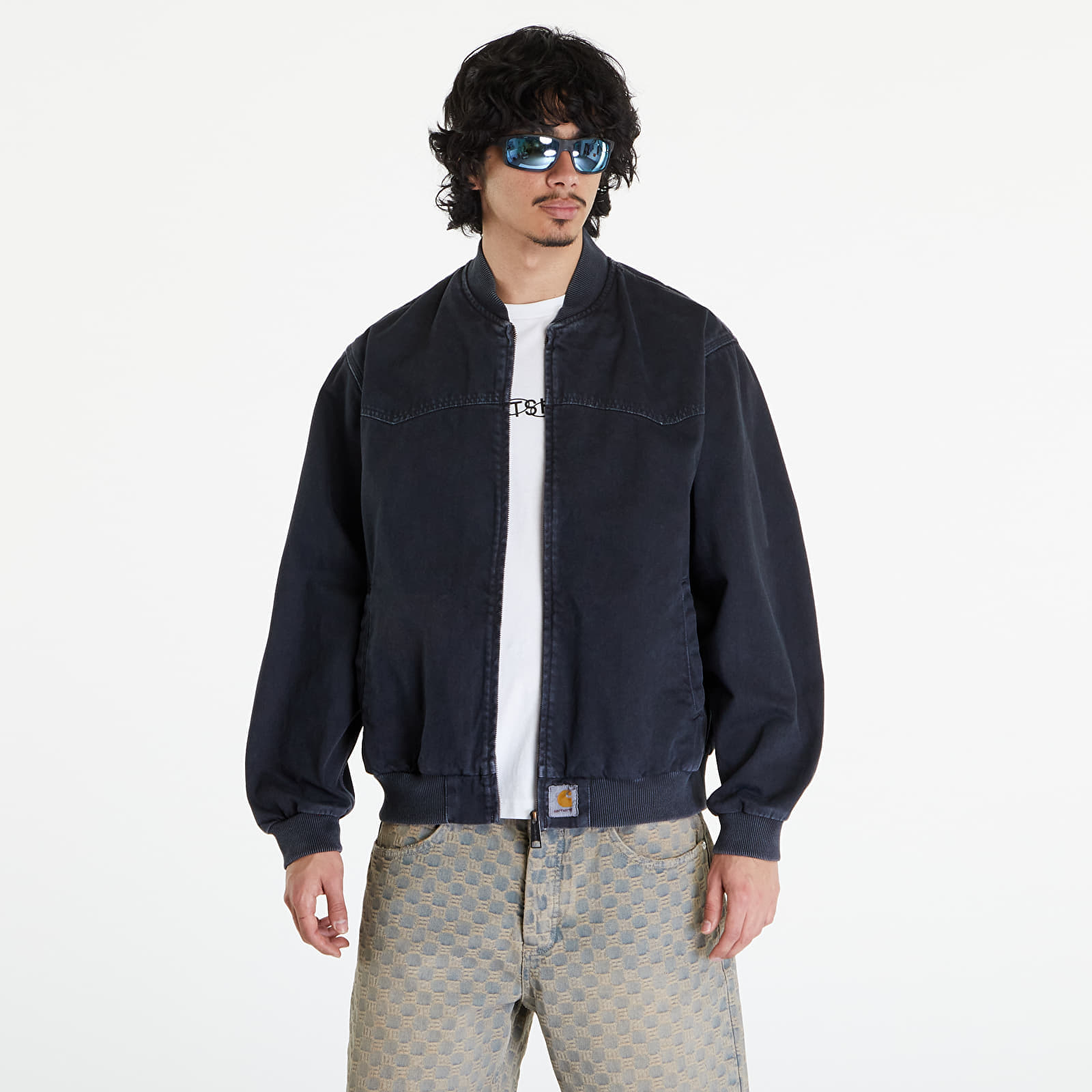 Jachetă Carhartt WIP OG Santa Fe Bomber UNISEX Black Stone Dyed XS