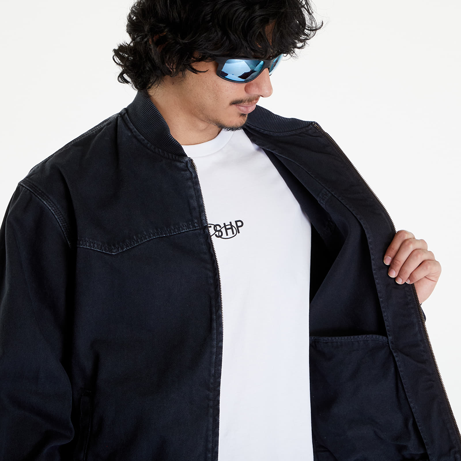 Jacken Carhartt WIP OG Santa Fe Bomber UNISEX Black Stone Dyed