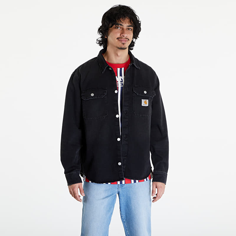 Jas Carhartt WIP Harvey Shirt Jac UNISEX Black Dark Used Wash