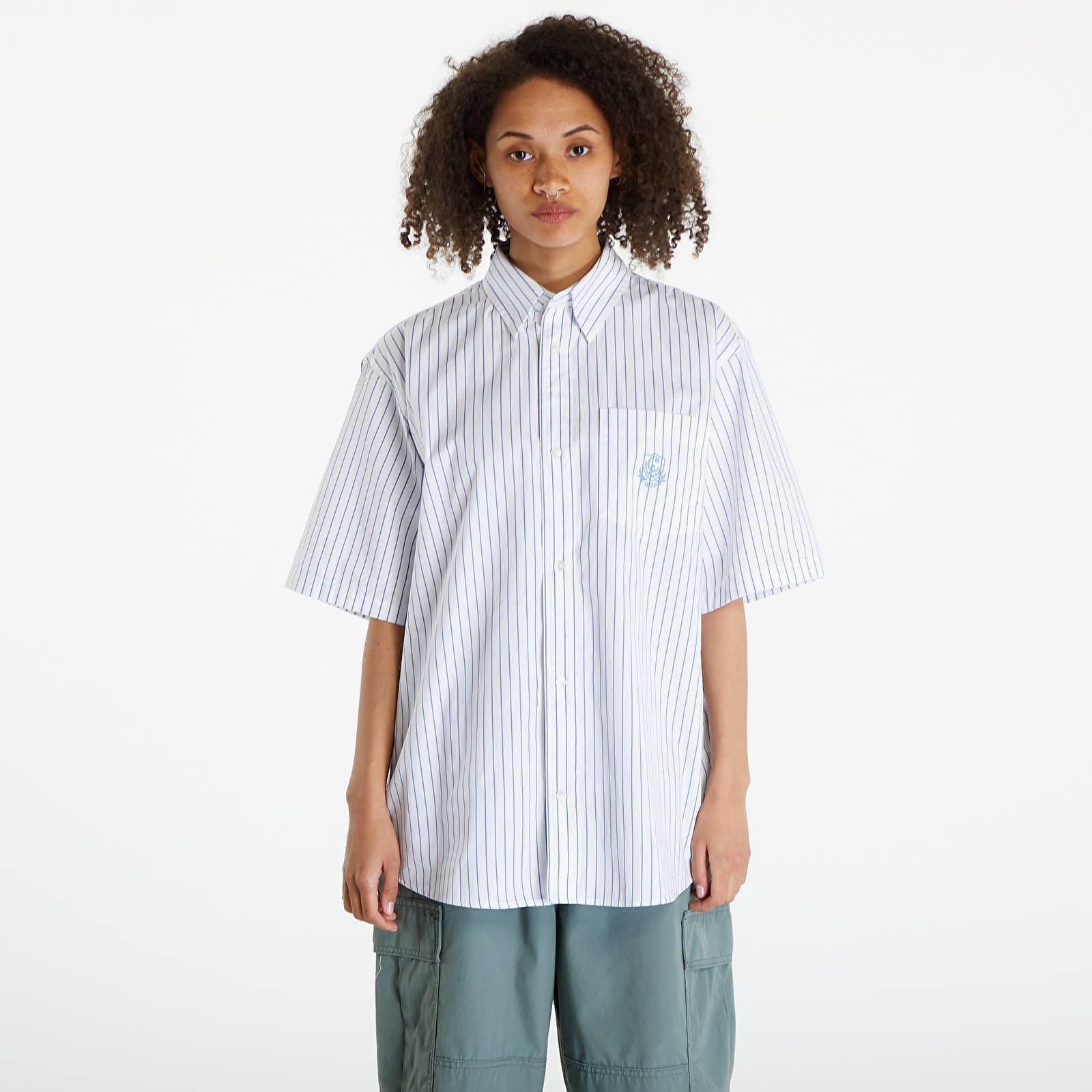 Cămașă Carhartt WIP S/S Linus Shirt UNISEX Linus Stripe/ Bleach/ White - 1 | YEO