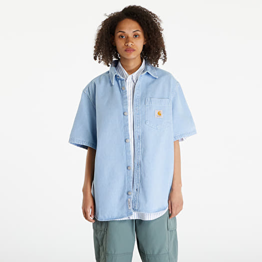 Chemises Carhartt WIP S S Ody Shirt UNISEX Blue Stone Bleached Footshop