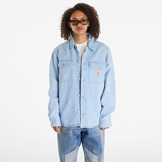 Košile Carhartt WIP Harvey Shirt Jacket UNISEX Blue Stone Bleached