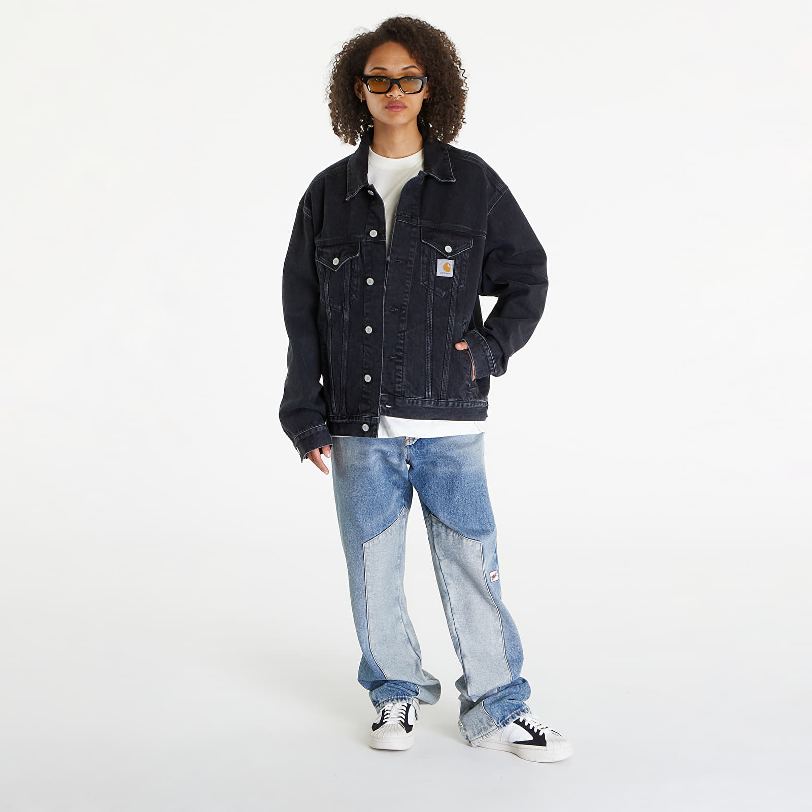 Kurtki Carhartt WIP Helston Jacket UNISEX Black Stone Washed