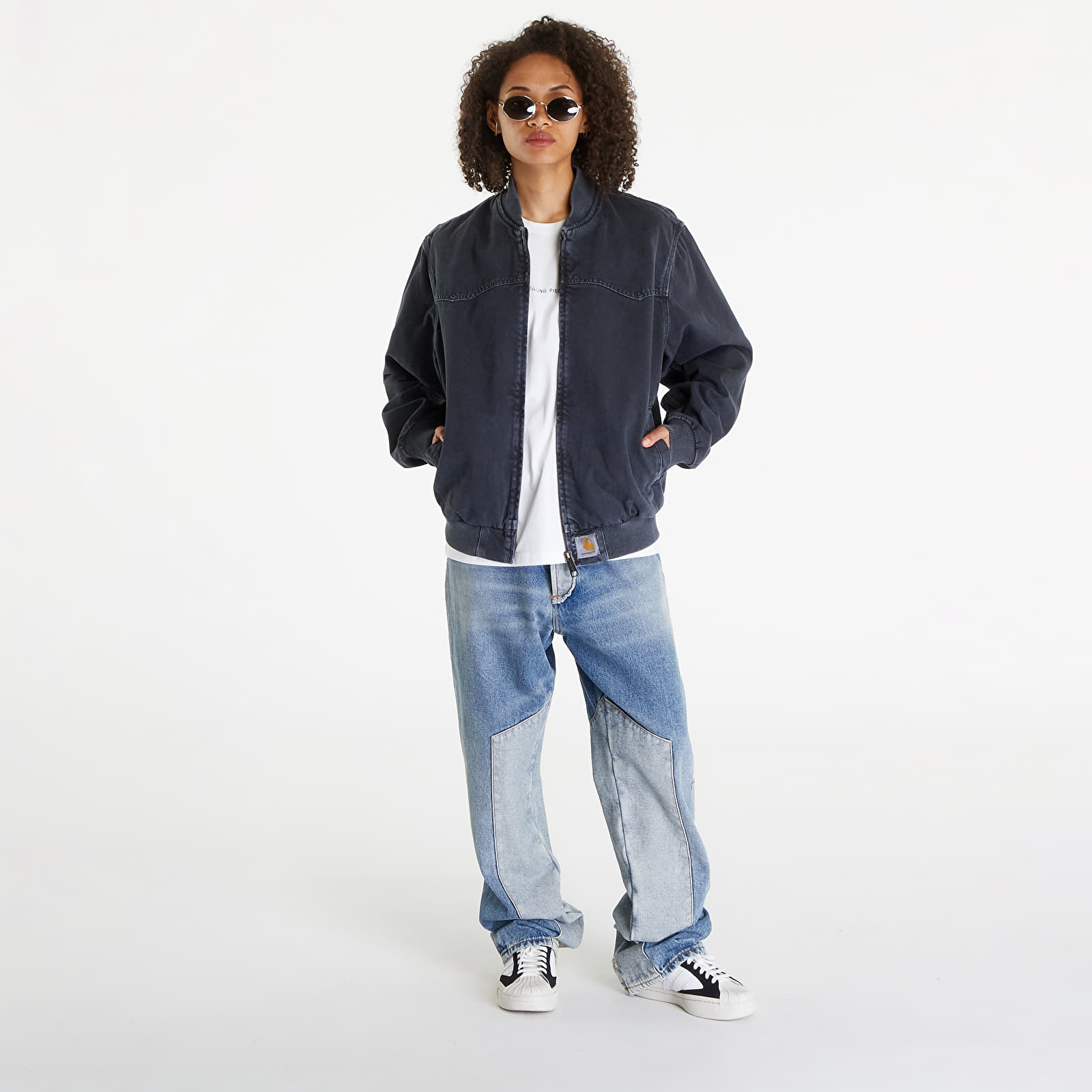 Geci Carhartt WIP OG Santa Fe Bomber UNISEX Black Stone Dyed