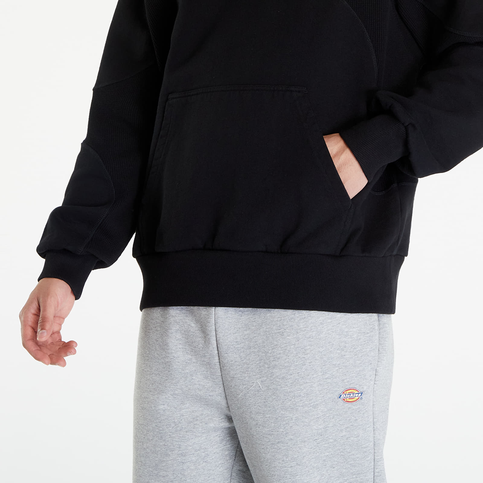 Bluzy Reebok LTD Waffle Pattern Hoodie Black