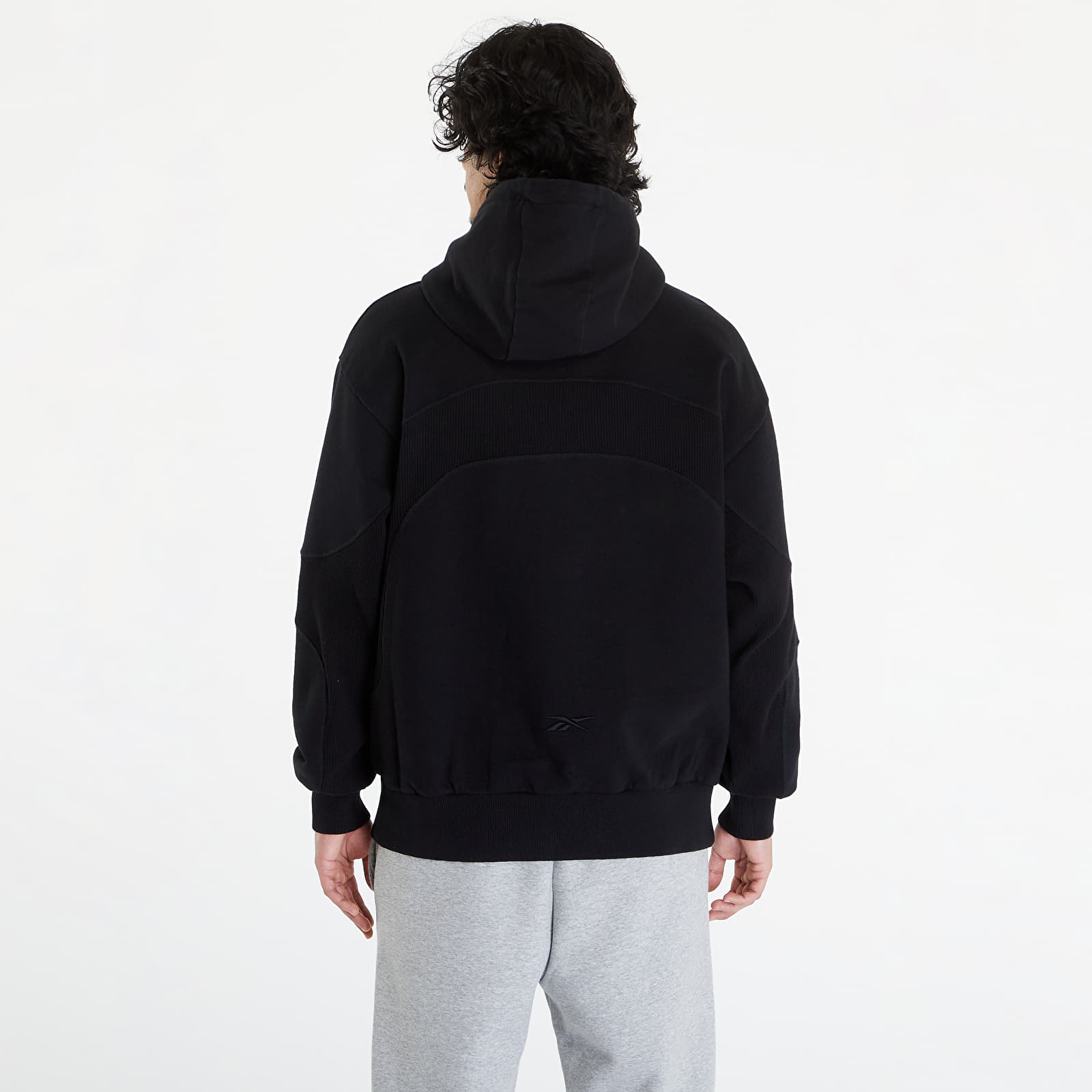Bluzy Reebok LTD Waffle Pattern Hoodie Black