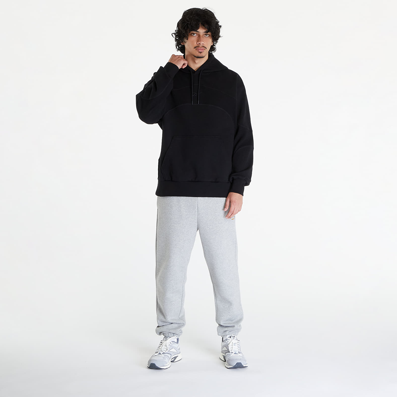 Bluzy Reebok LTD Waffle Pattern Hoodie Black