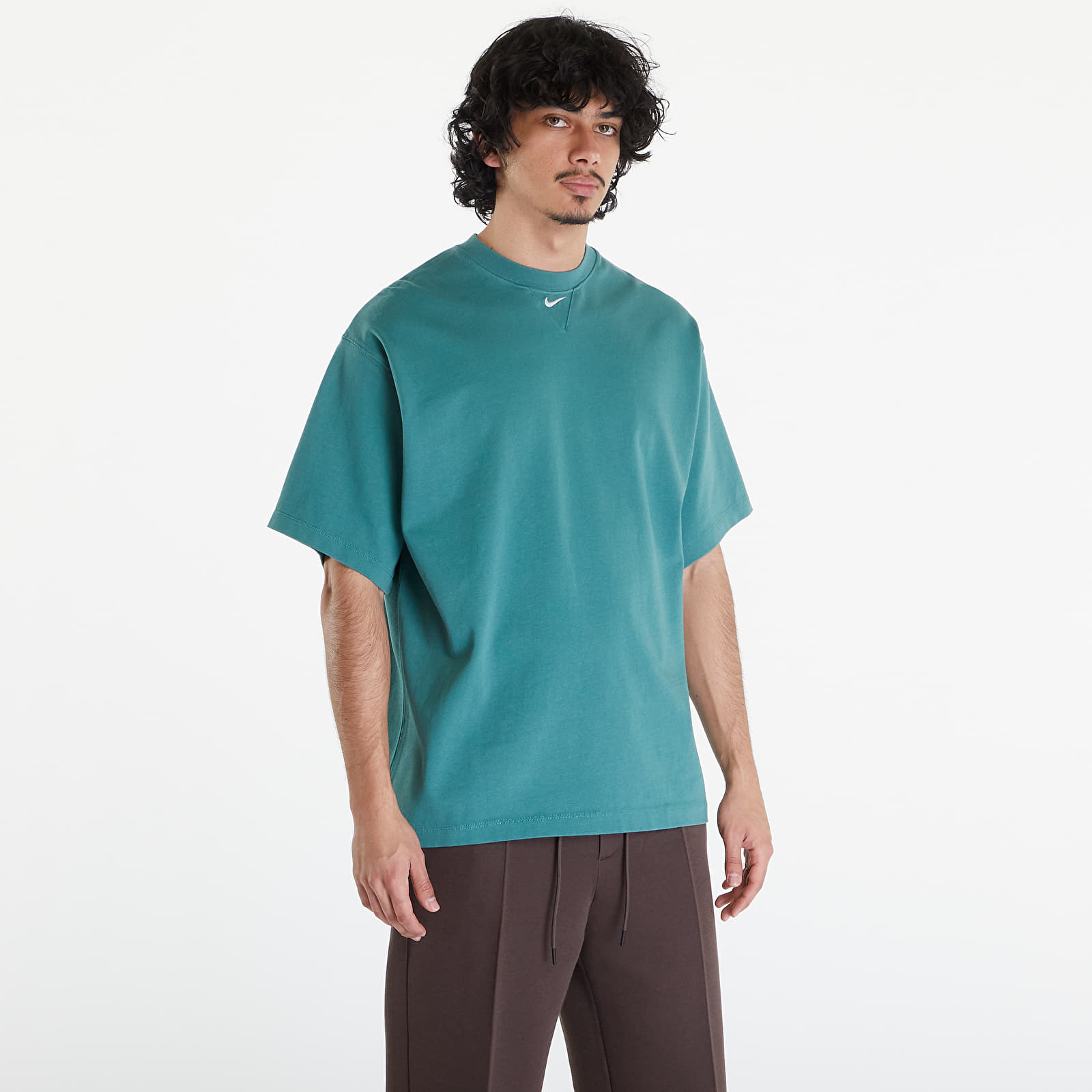 Majice T-shirt Nike Solo Swoosh Men's Short-Sleeve Heavyweight Top Bicoastal/ White