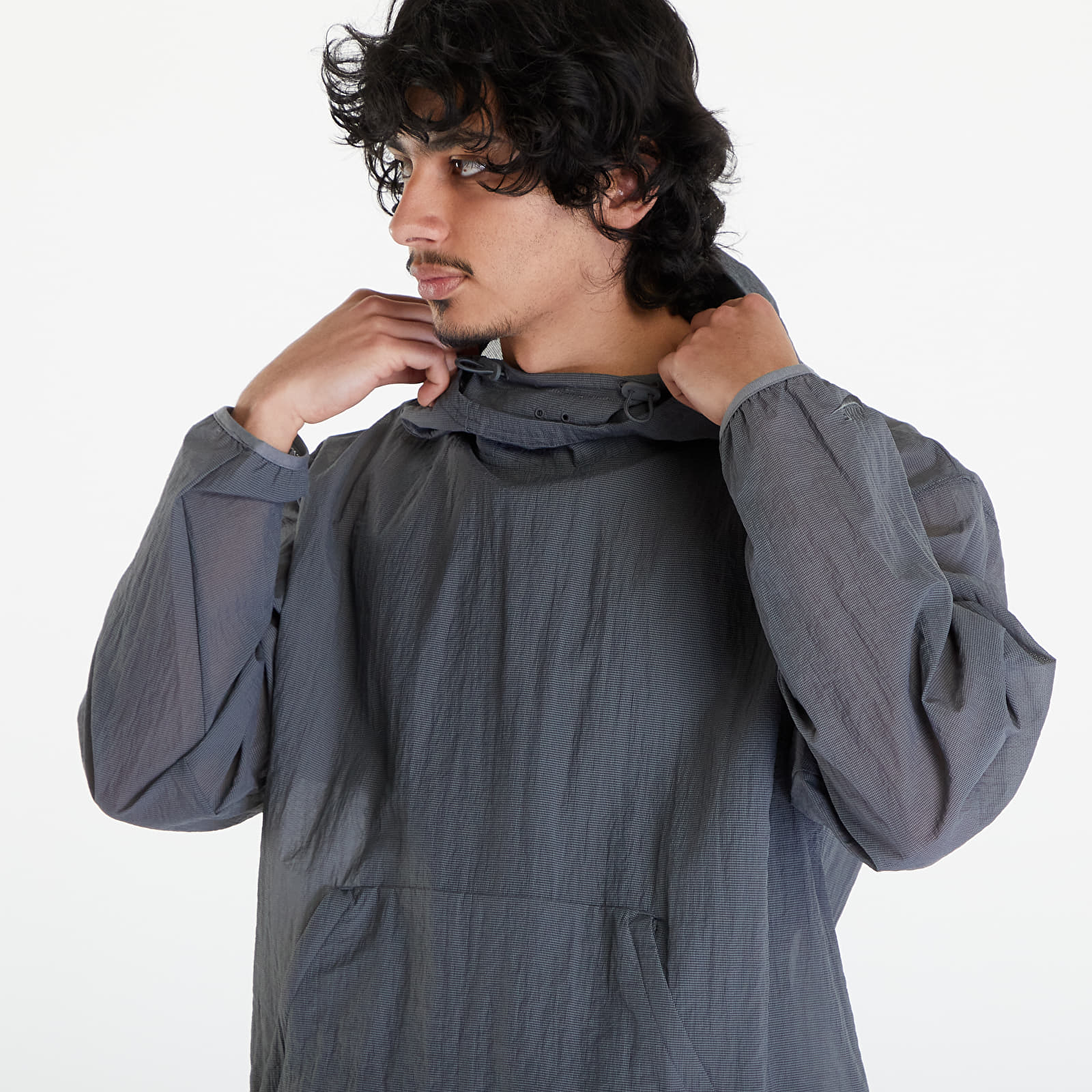 Džemperiai su gobtuvais ir džemperiai Nike Sportswear Tech Pack Men's Woven Mesh Pullover Iron Grey/ Iron Grey