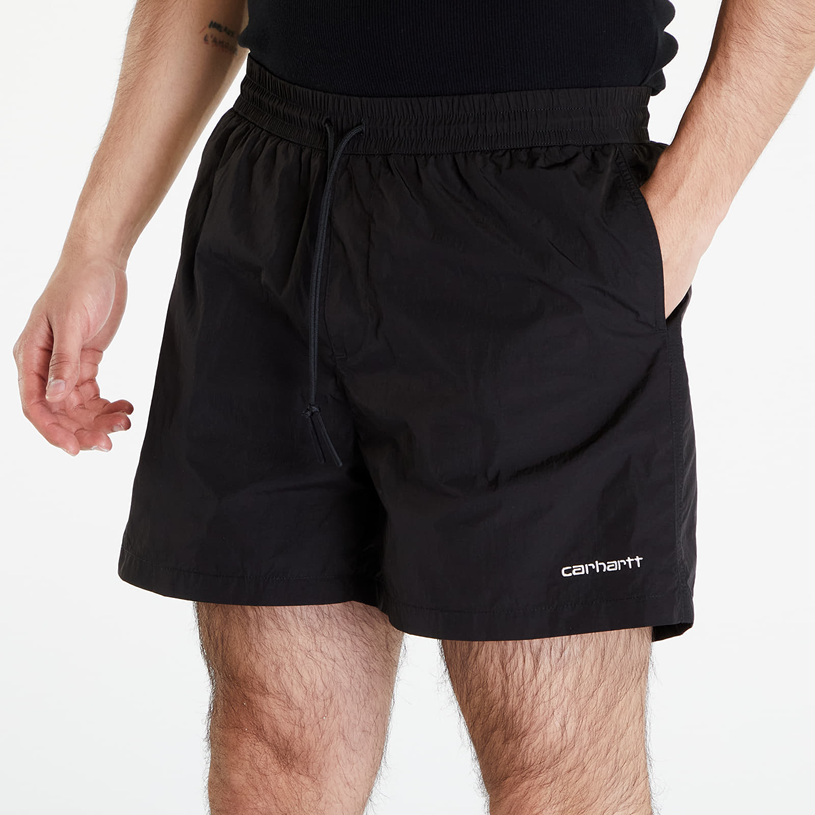 Fürdőruha Carhartt WIP Tobes Swim Trunks Black/ White