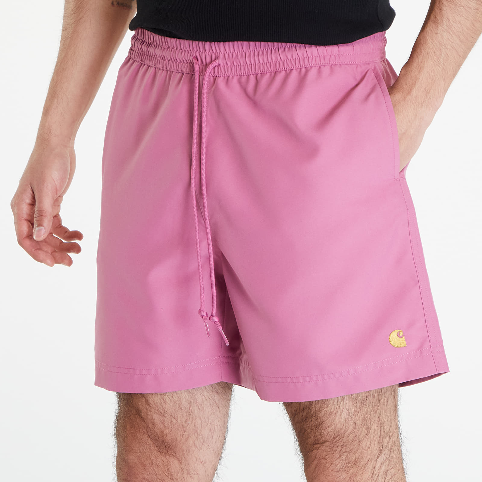 Maudymosi kostiumėliai Carhartt WIP Chase Swim Trunks Magenta/ Gold