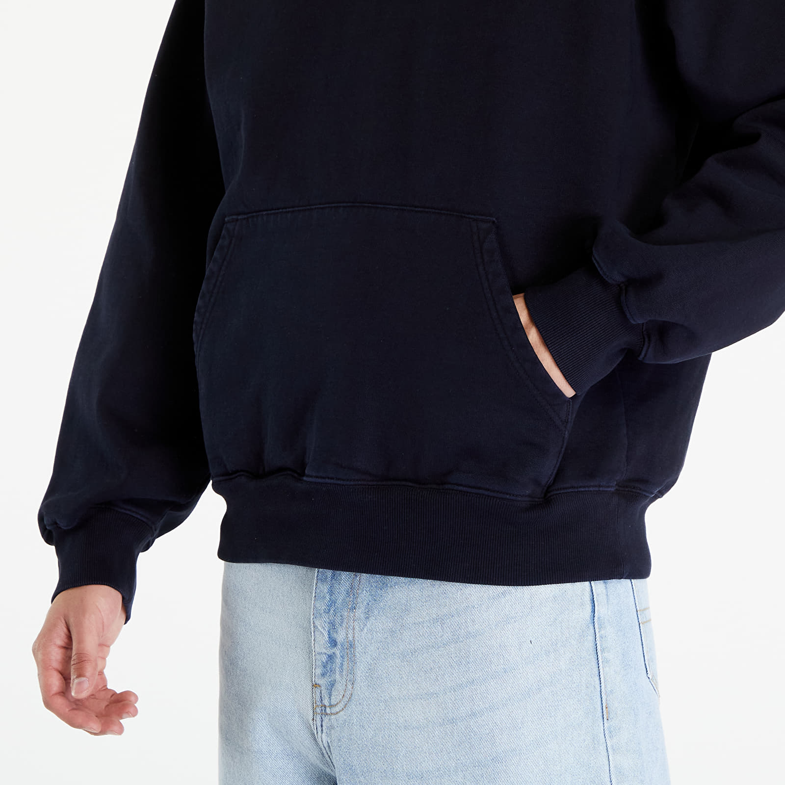 Mikiny Carhartt WIP Hooded Class of 89 Sweat UNISEX Dark Navy/ White Garment Dyed