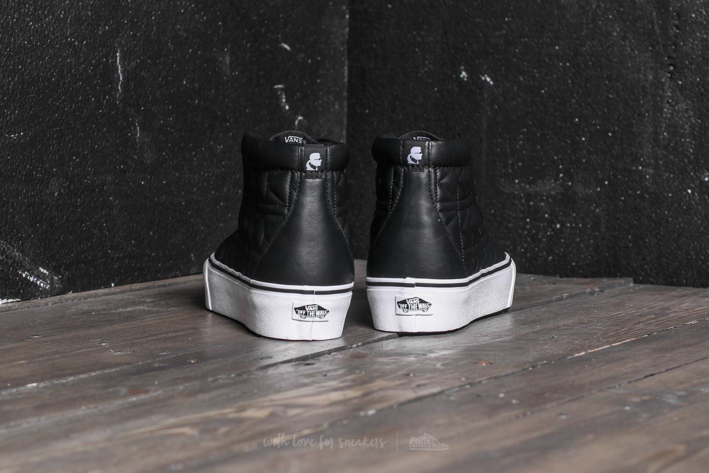 Dámské tenisky a boty Vans x Karl Lagerfeld Sk8-Hi Laceless Platform Chain/ K Quilt