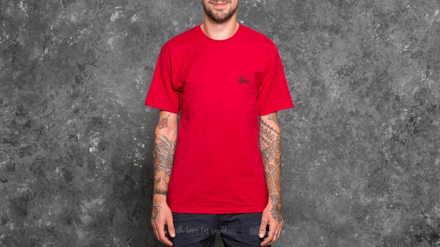 Marškinėliai Stüssy Basic Tee Dark Red