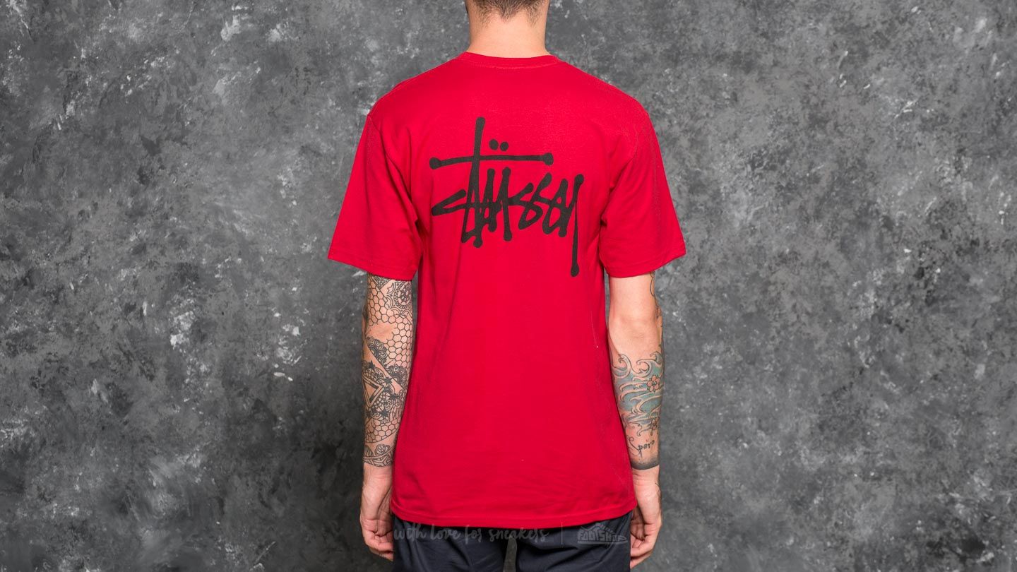 Marškinėliai Stüssy Basic Tee Dark Red