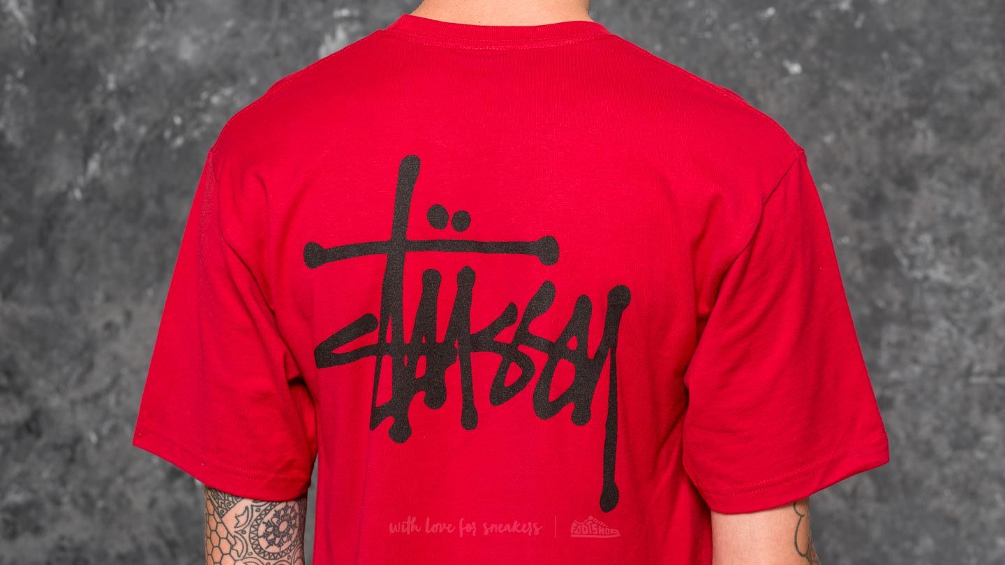 Marškinėliai Stüssy Basic Tee Dark Red