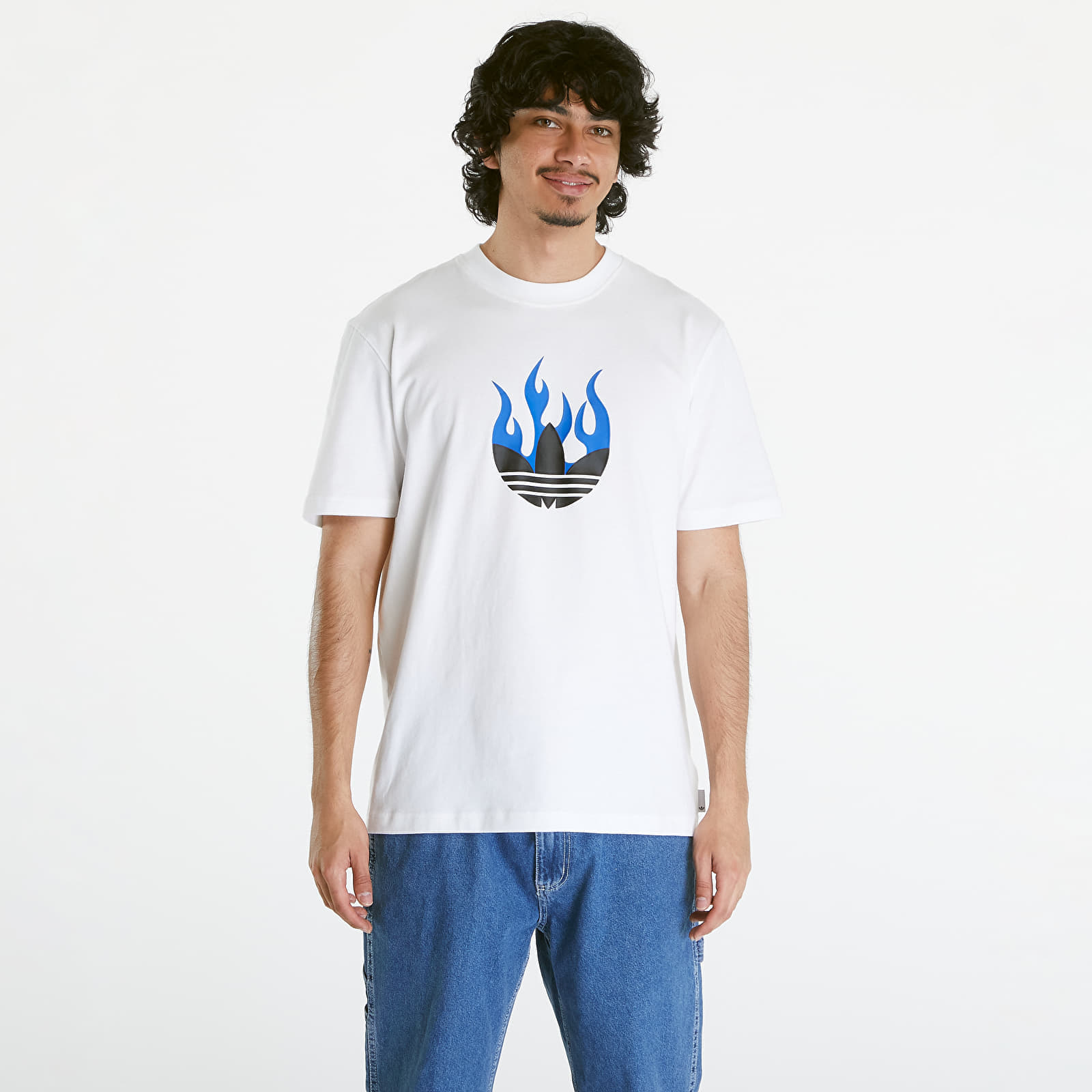 Тениски adidas Flames Logo Tee White