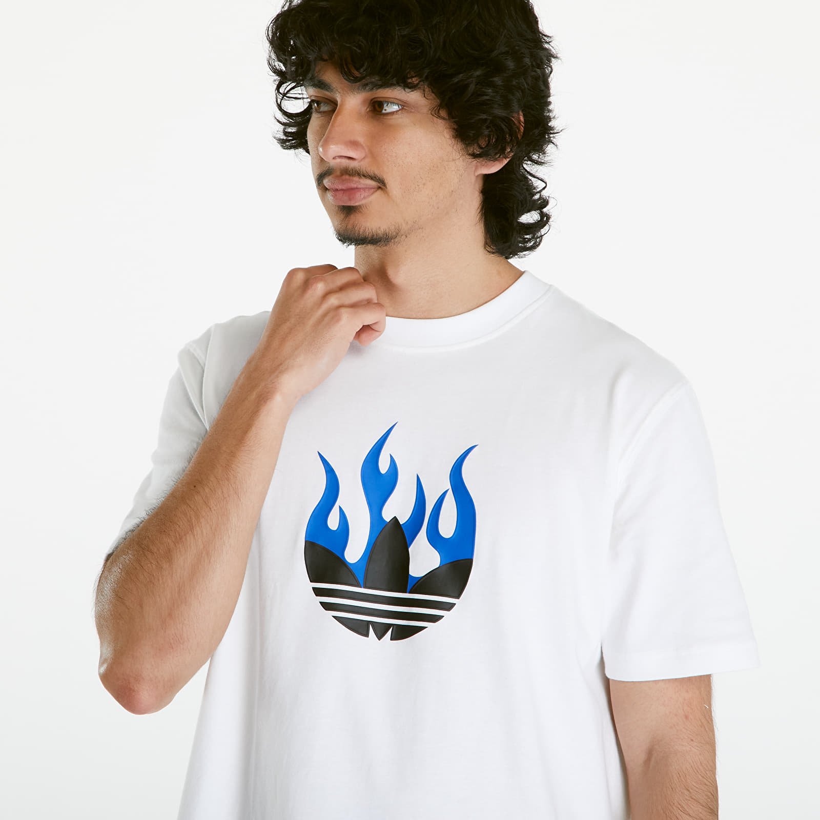 T-Shirts adidas Flames Logo Tee White