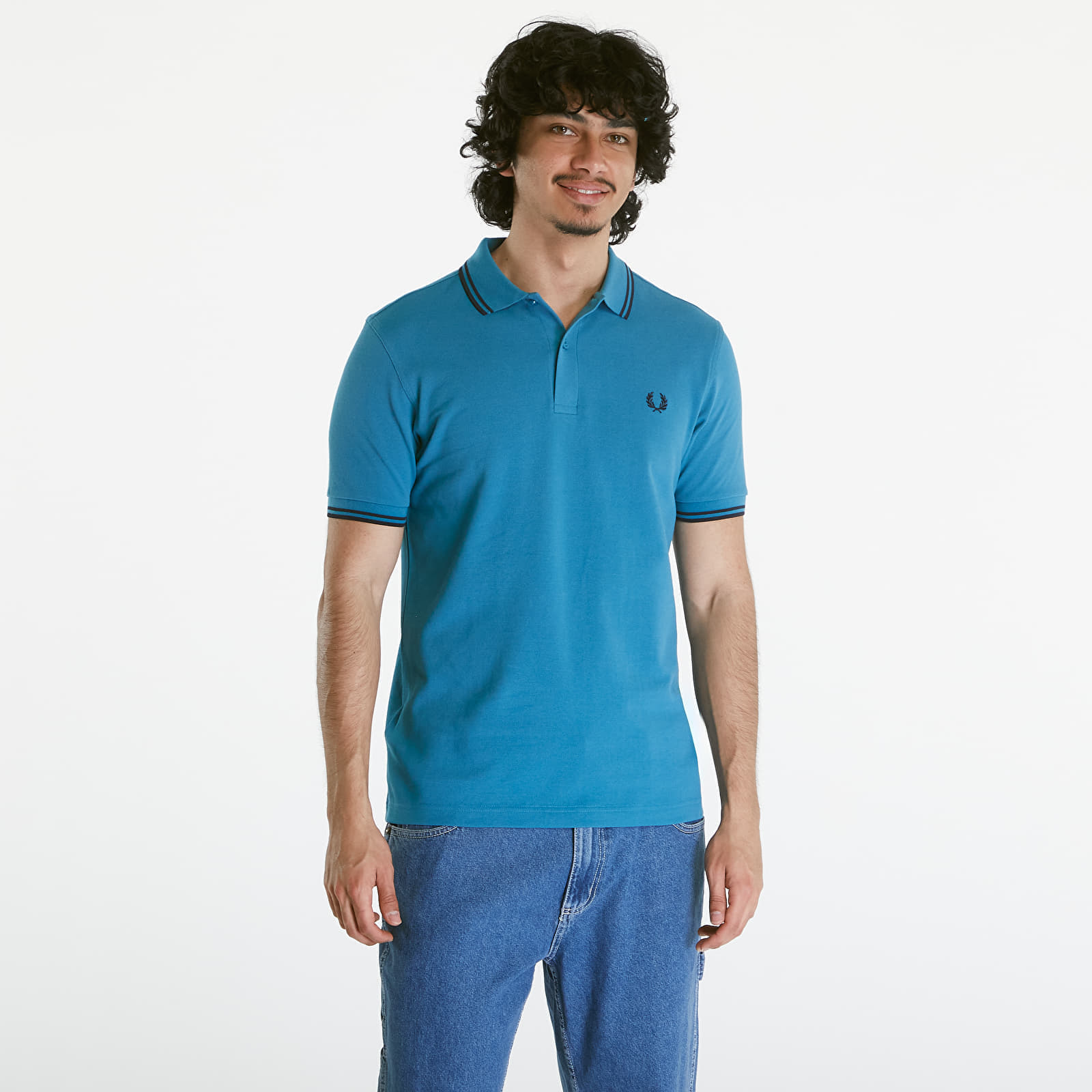 Тениски FRED PERRY Twin Tipped Shirt Ocean/ Navy