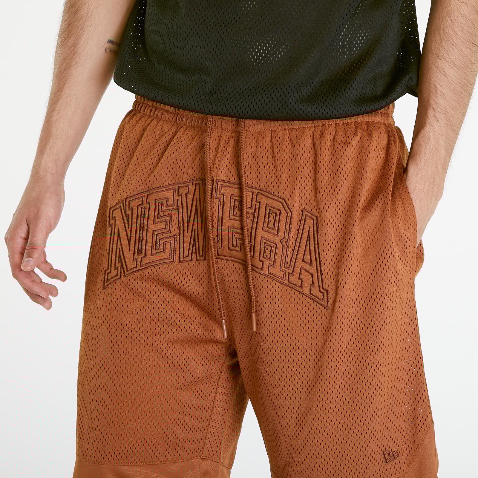 Kratke hlače  New Era Arch Logo Mesh Shorts Brown
