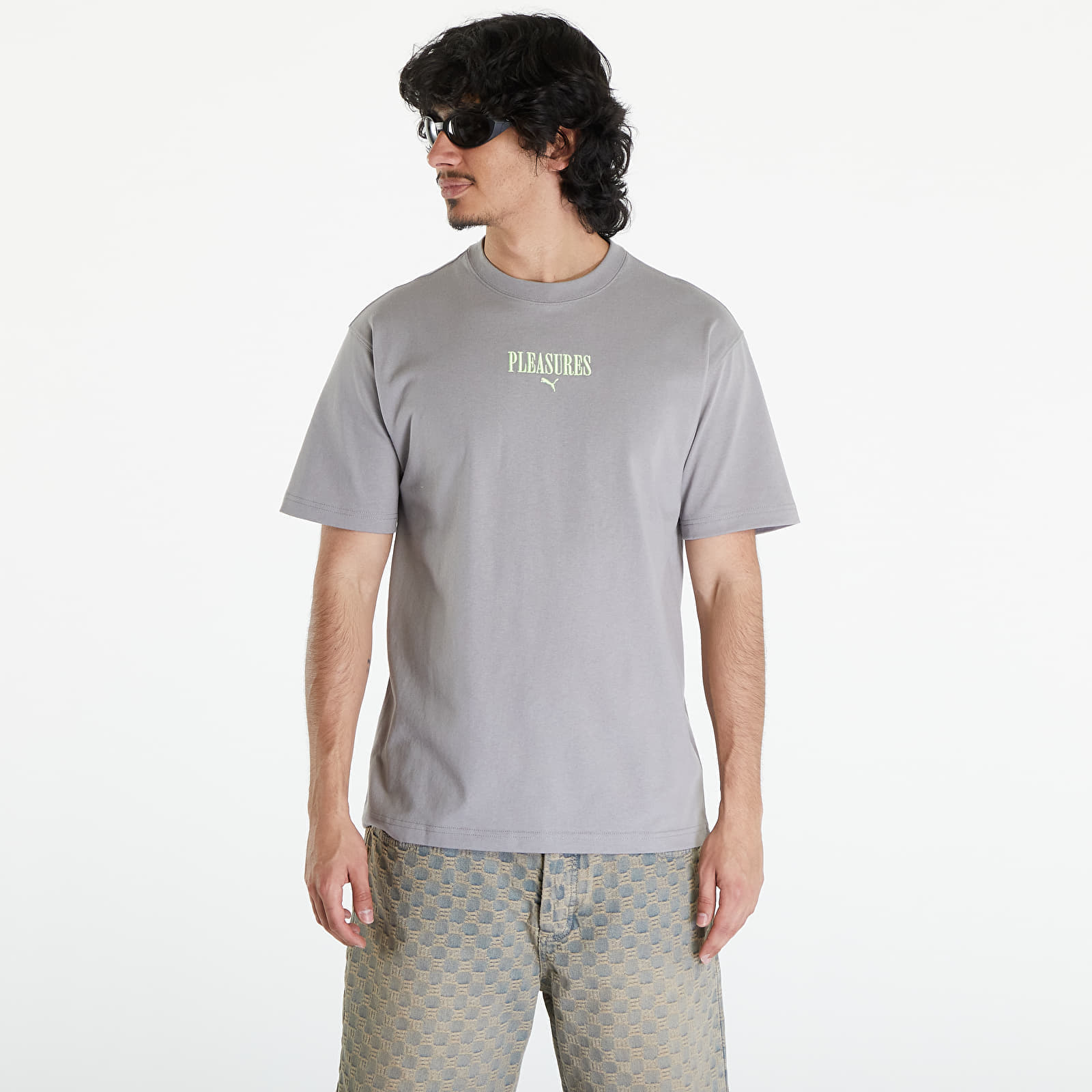 Levně PUMA x PLEASURES Graphic Tee Stormy Slate