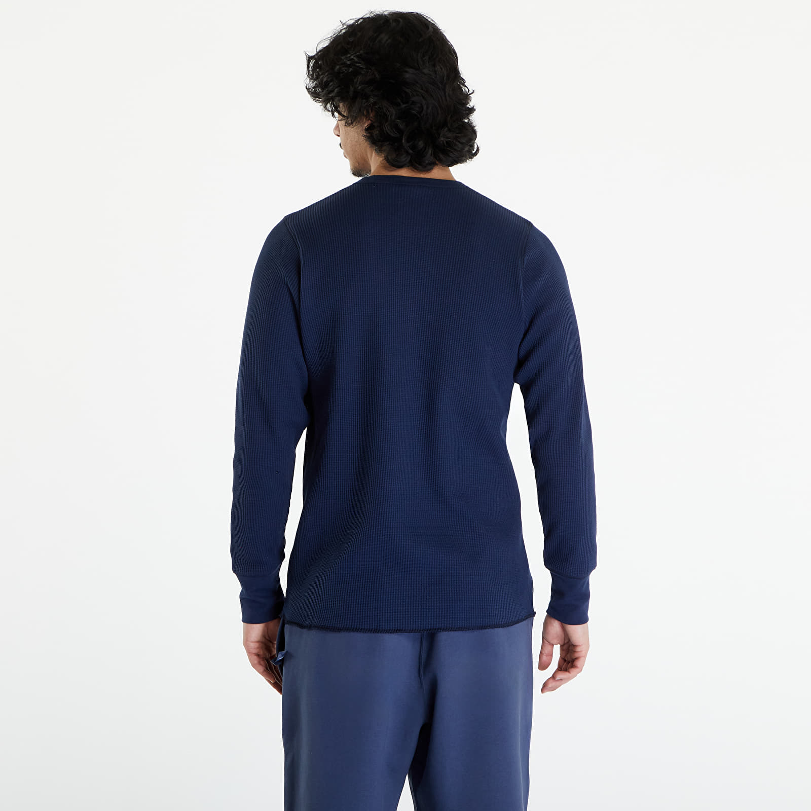 T-skjorter Nike Life Men's Long-Sleeve Heavyweight Waffle Top Obsidian/ Dark Obsidian/ Obsidian