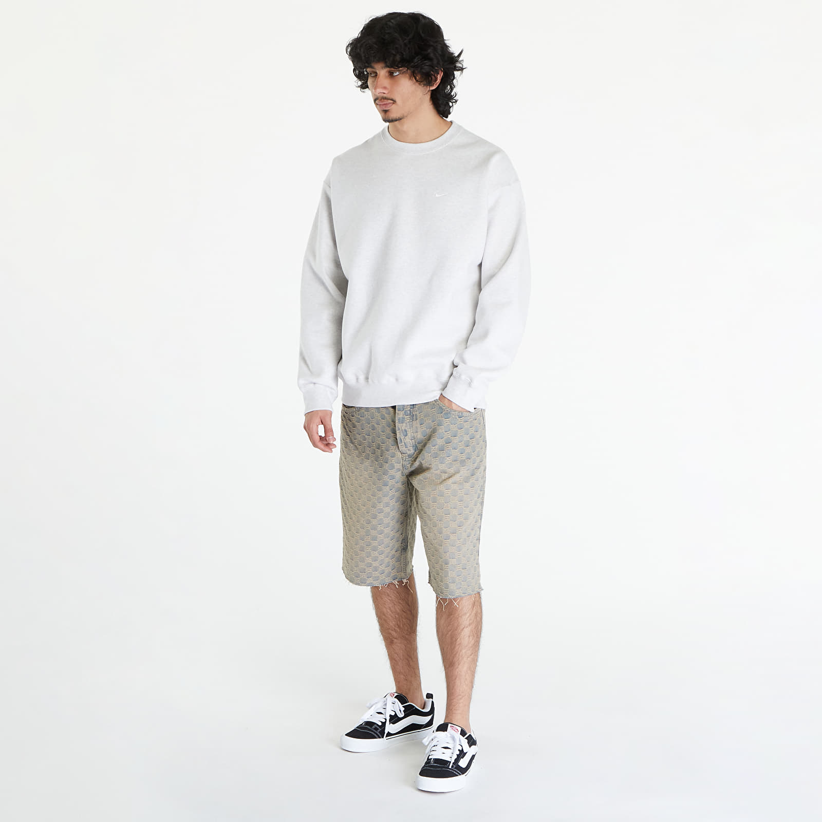 Hoodies and sweatshirts  Nike Solo Swoosh Men's Fleece Crew Birch Heather/ White