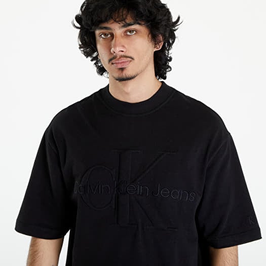 T Shirts Calvin Klein Jeans Premium Monologo Tee Black Footshop