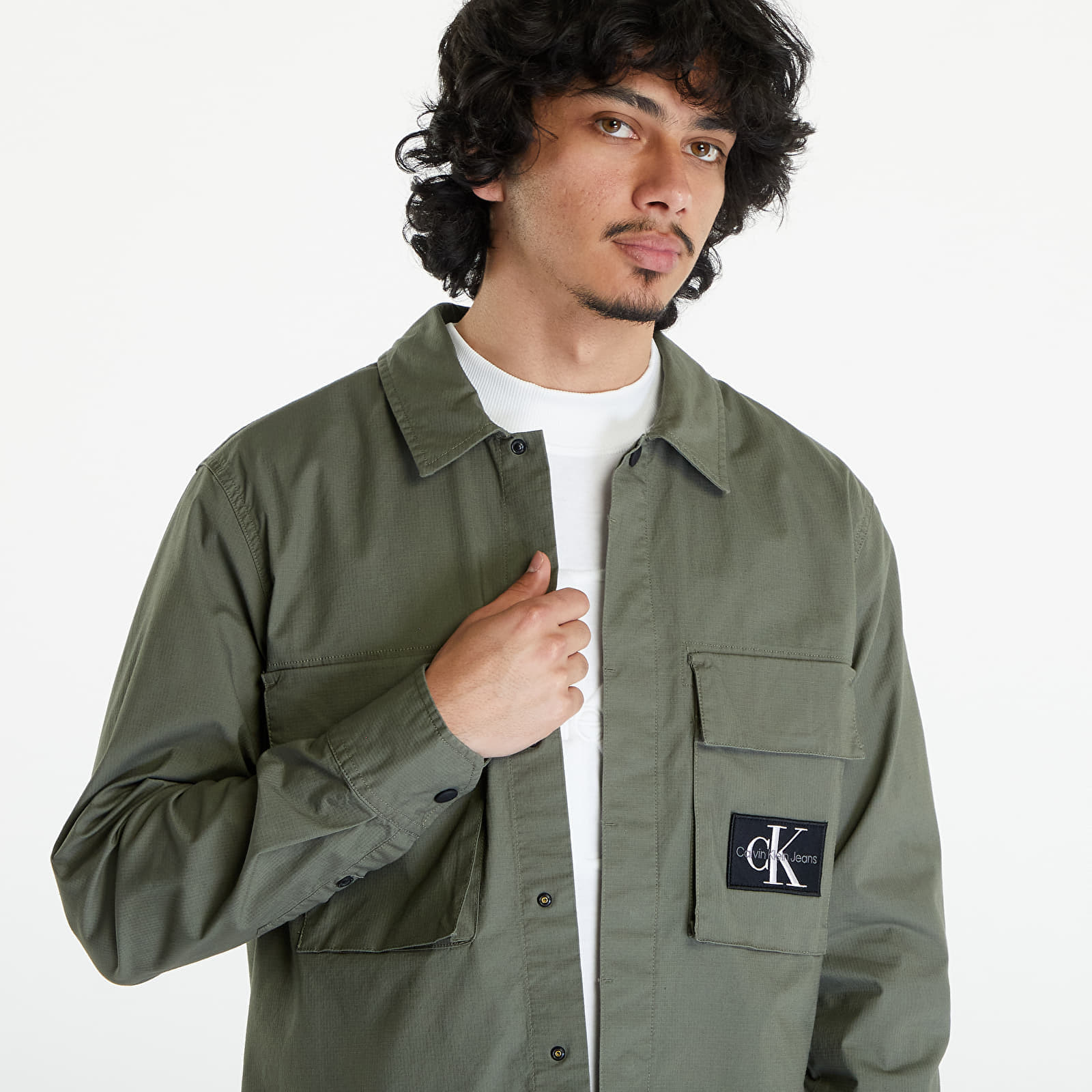 Camasa Calvin Klein Jeans Utility Overshirt Green - 1 | YEO