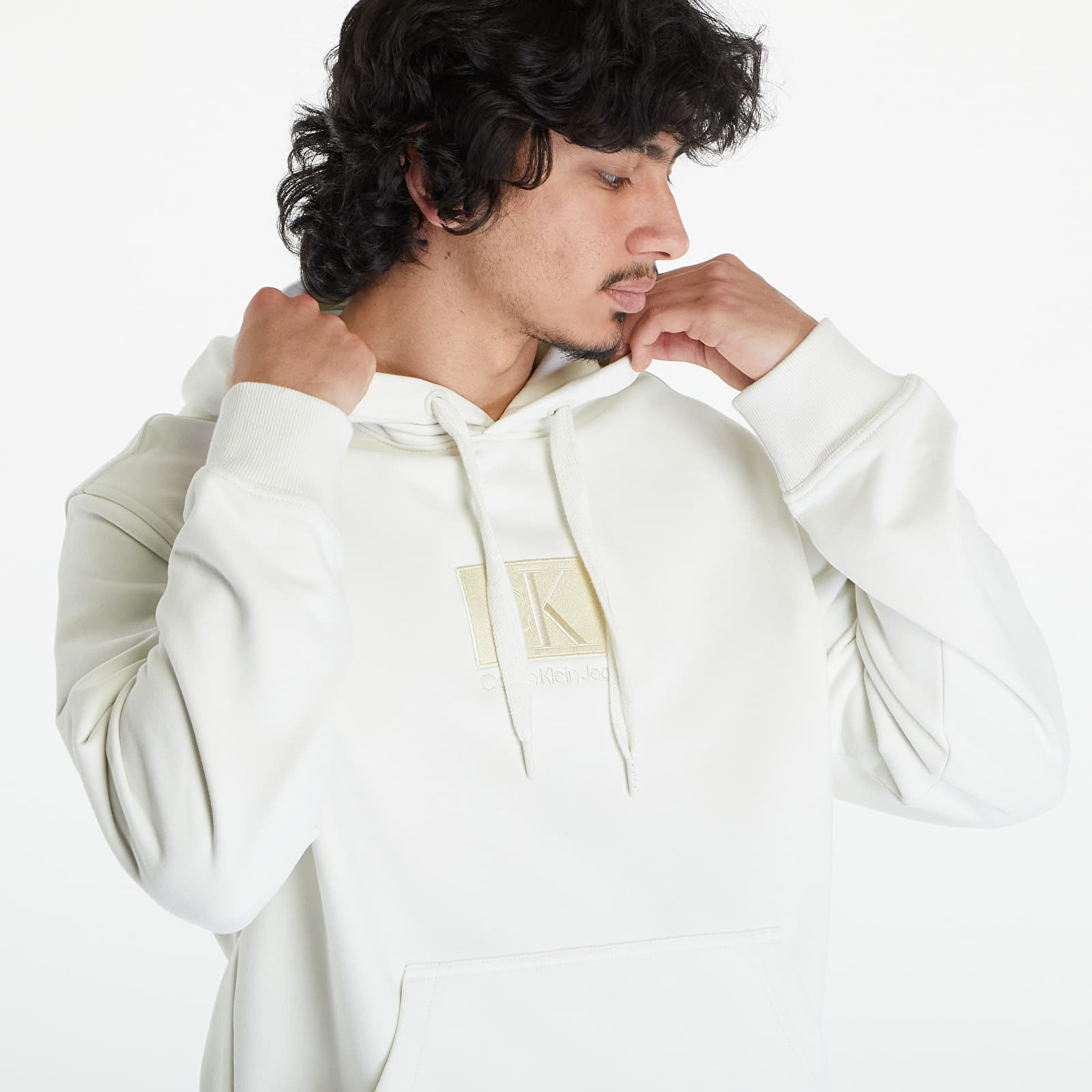 Hettegensere og sweatshirts Calvin Klein Jeans Embroidery Patch Hoodie White