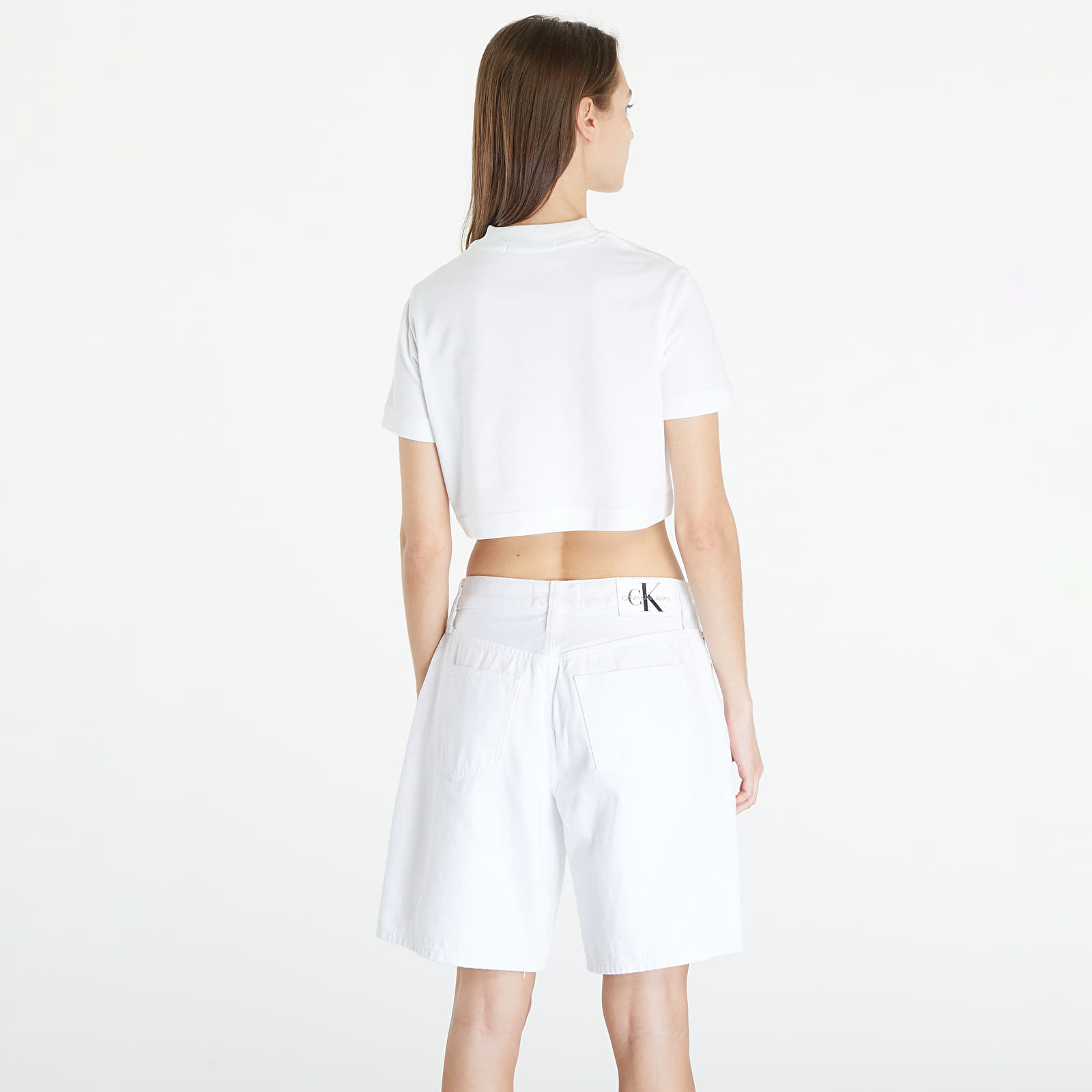 Pólók Calvin Klein Jeans Premium Monologo Cropped T-Shirt White