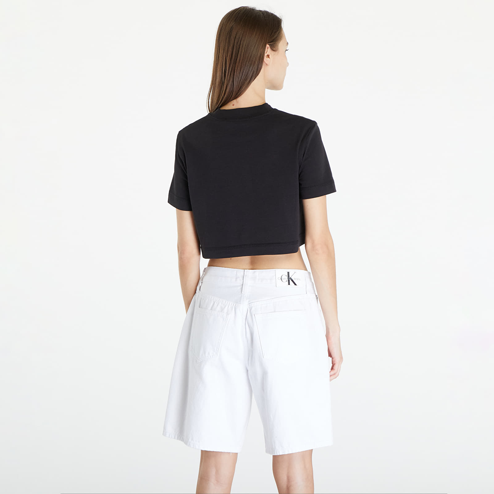 Trička Calvin Klein Jeans Premium Monologo Cropped T-Shirt Black