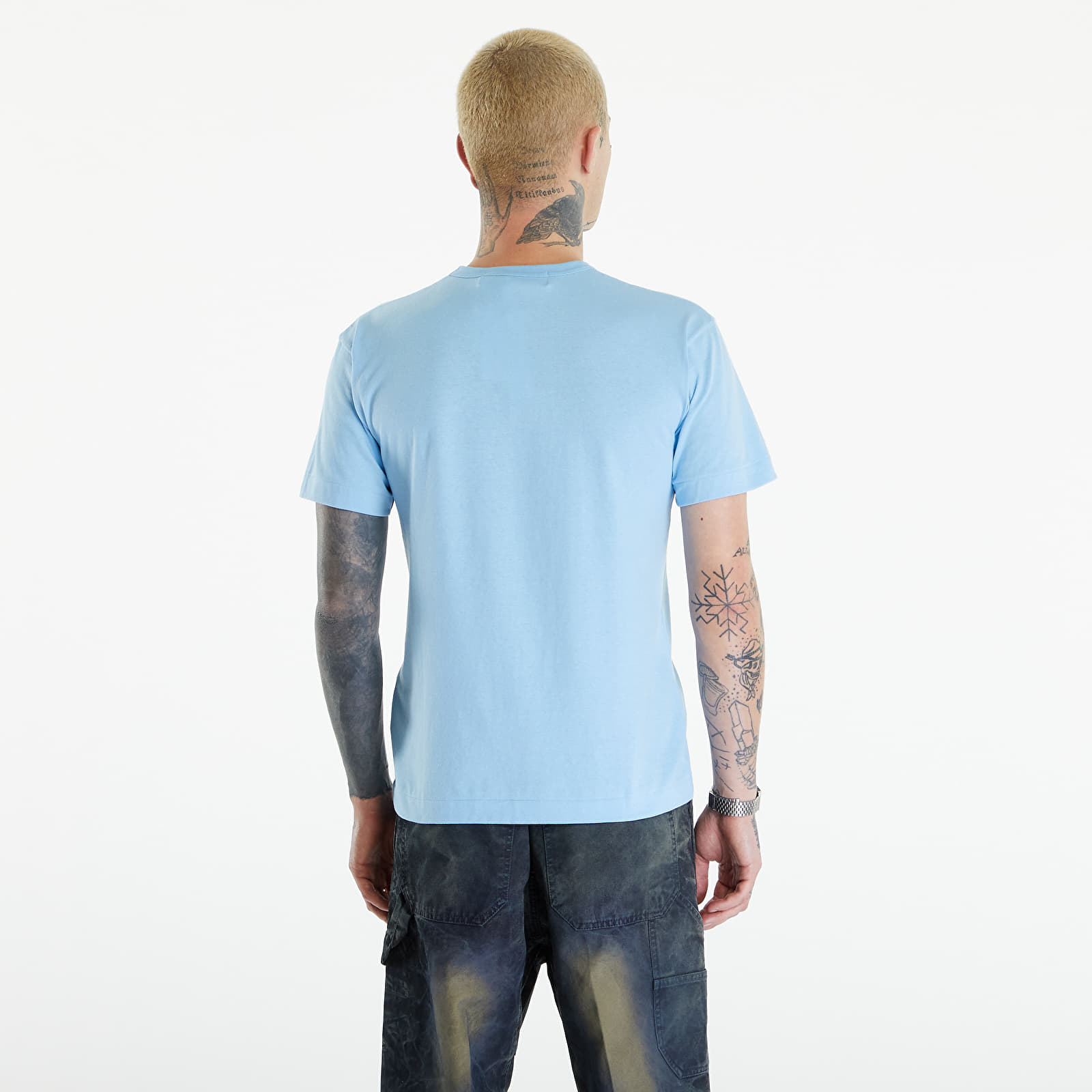 Pólók Comme des Garçons PLAY Short Sleeve Logo Print T-Shirt UNISEX Blue