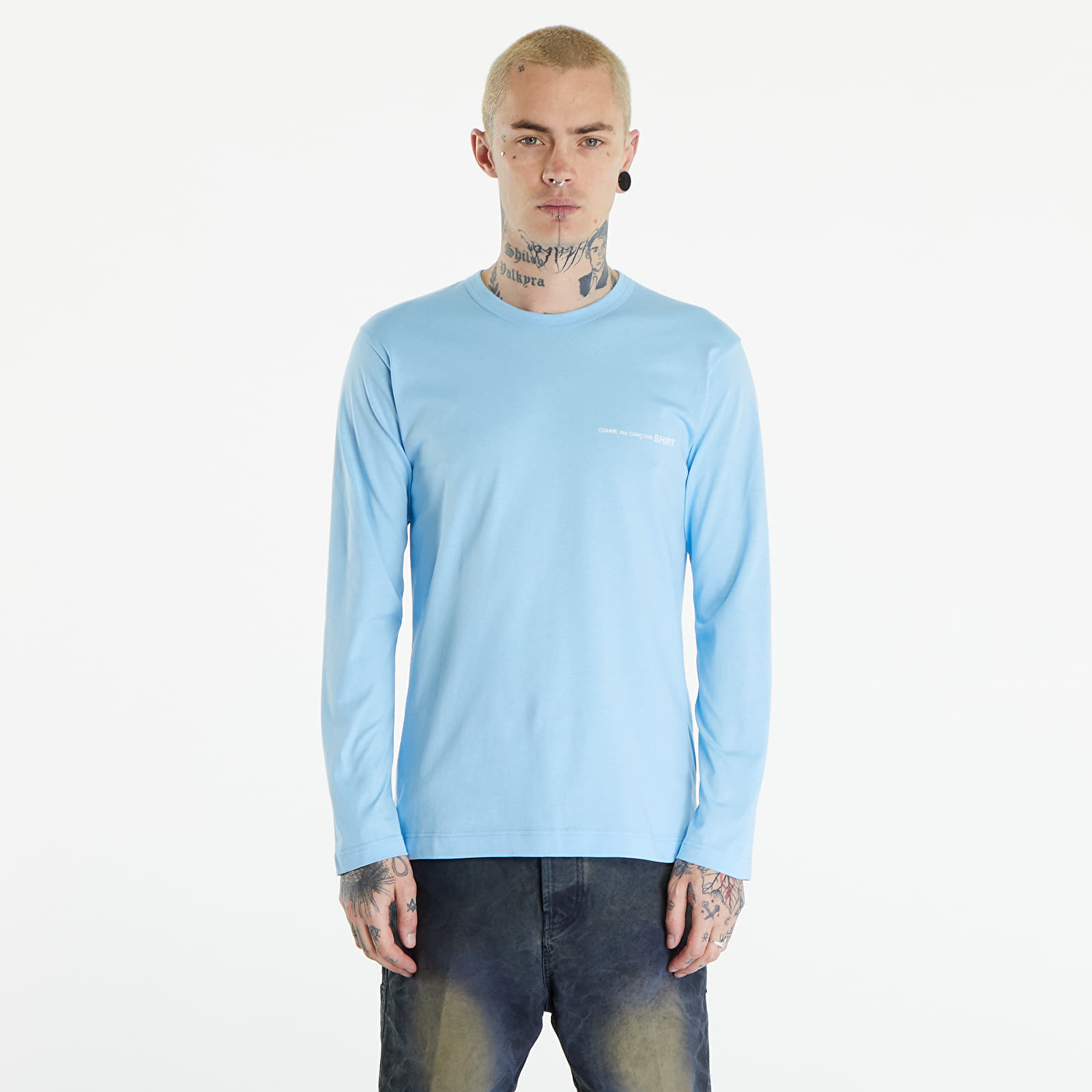 Tricou Comme des Garçons SHIRT Long Sleeve Tee Knit Blue