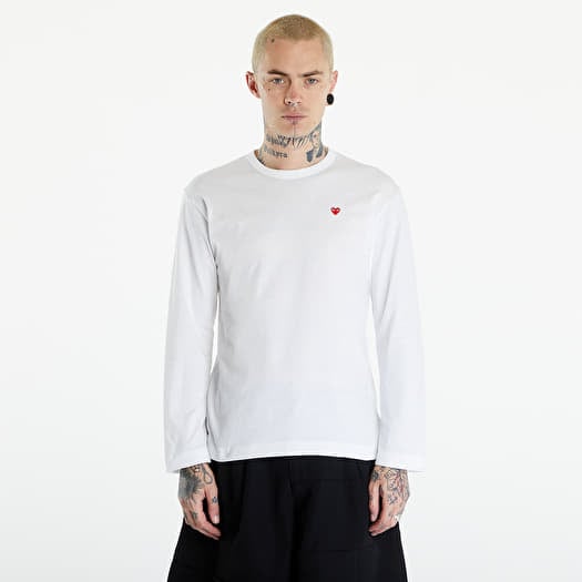 Тениска Comme des Garçons PLAY Long Sleeve Small Red Emblem T-Shirt UNISEX White