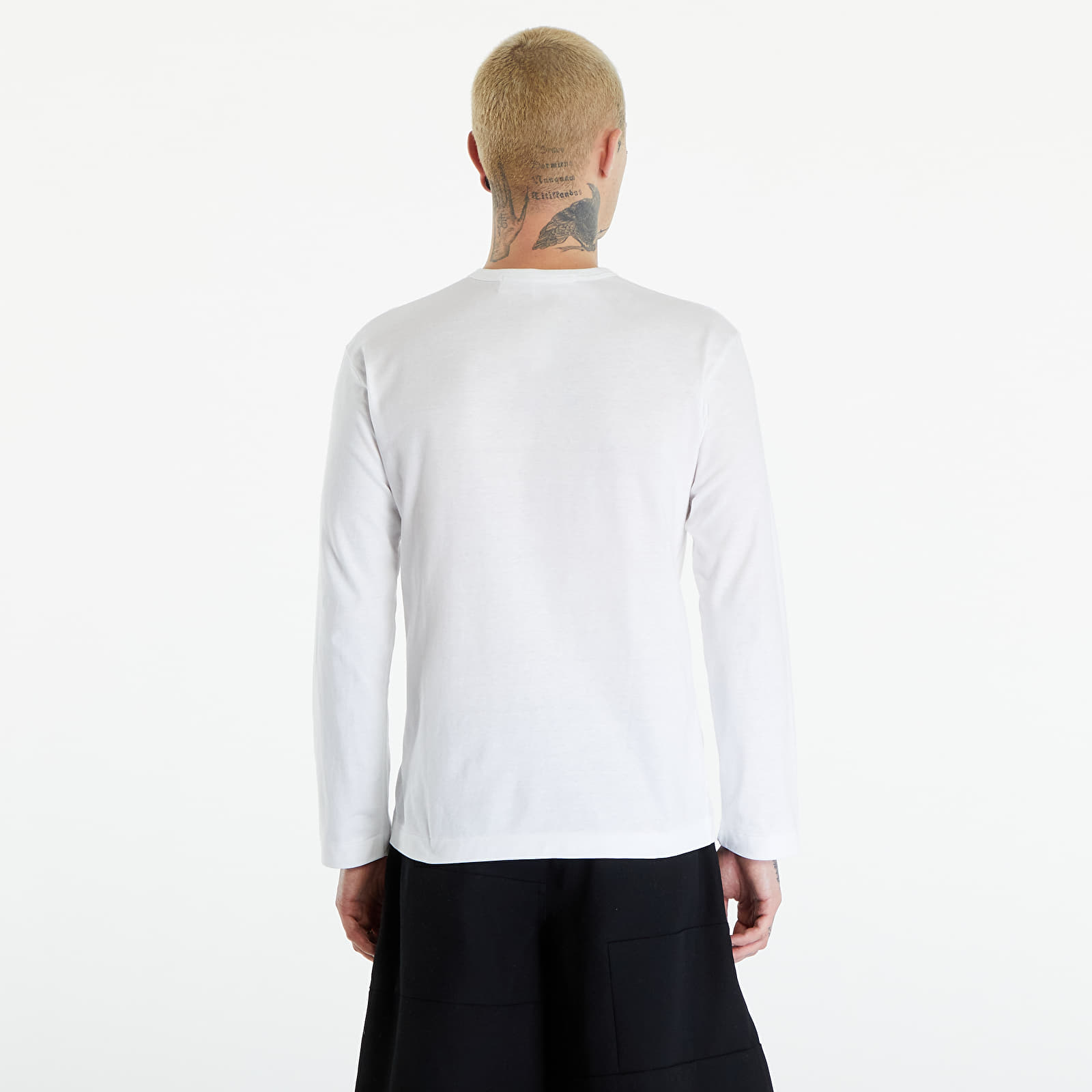 Tričká Comme des Garçons PLAY Long Sleeve Small Red Emblem T-Shirt UNISEX White
