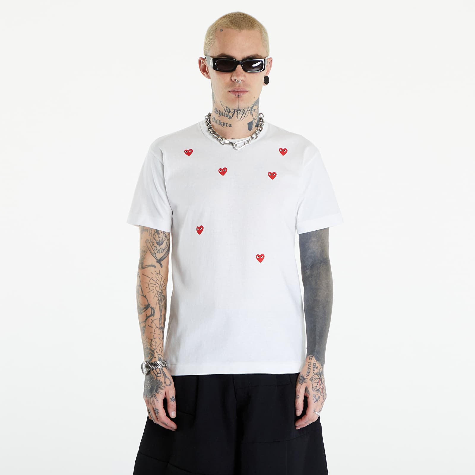 T-shirts Comme des Garçons PLAY Short Sleeve Logo Print T-Shirt UNISEX White