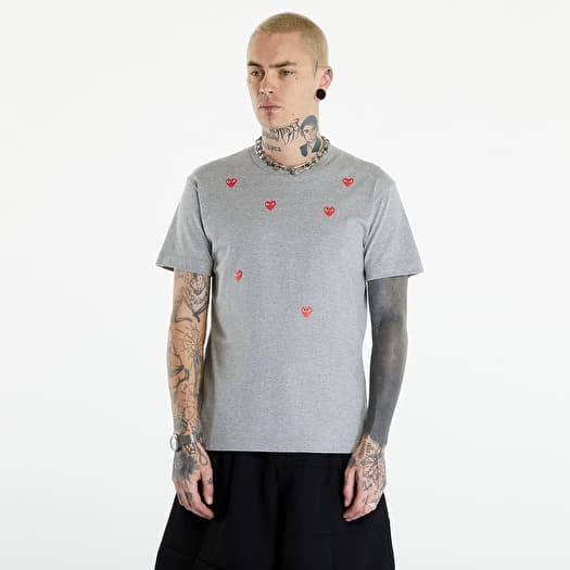 Μπλουζάκι Comme des Garçons PLAY Short Sleeve Logo Print T-Shirt UNISEX Grey