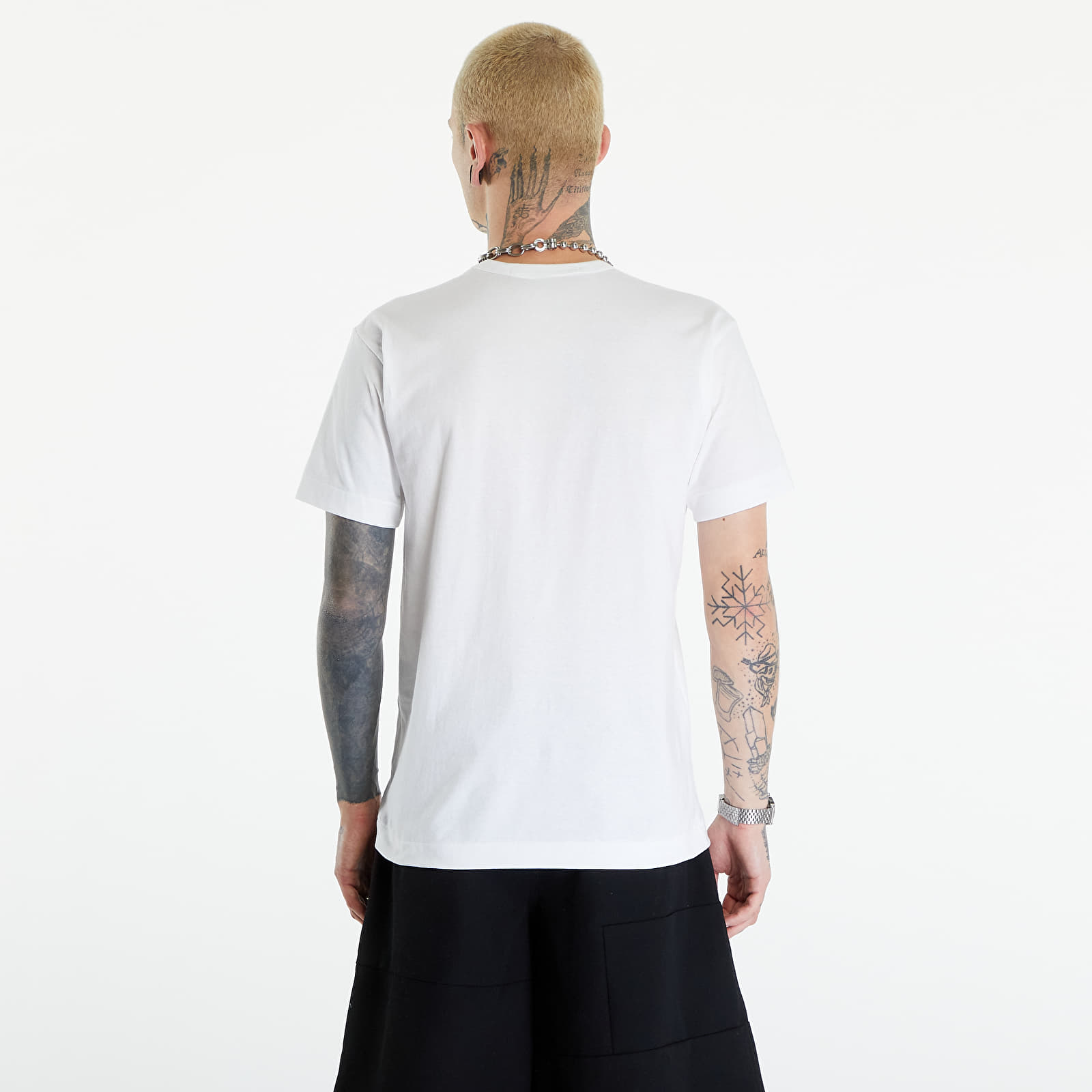 T-Shirts Comme des Garçons PLAY Short Sleeve Logo Print T-Shirt UNISEX White
