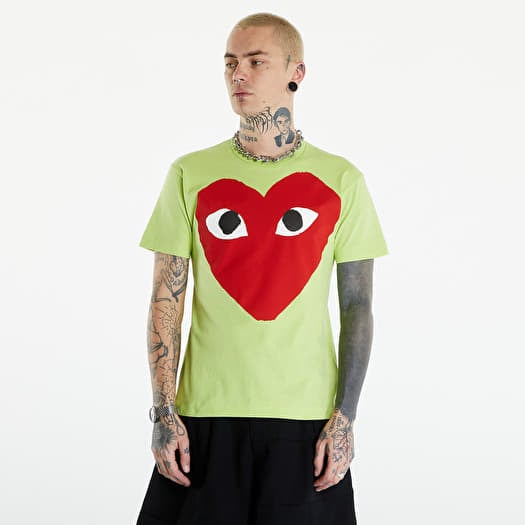 Tričko Comme des Garçons PLAY Short Sleeve Logo Print T-Shirt UNISEX Green